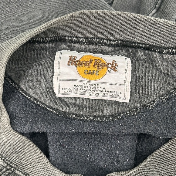 Hard Rock Cafe Las Vegas Faded Black Vintage Distressed Sweatshirt | XL - Picture 10 of 12